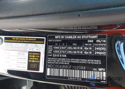 2016 Mercedes-Benz Glc 300 from USA, damaged, VIN WDC0G4JB8GF102084